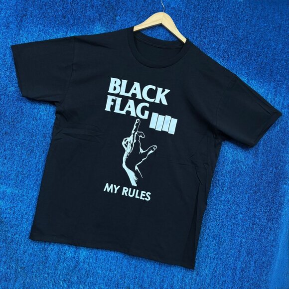 Black Flag My Rules Punk T-shirt Size Extra Large - Picture 3 of 4